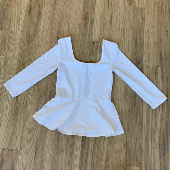 Express Tops - Express White Peplum Blouse